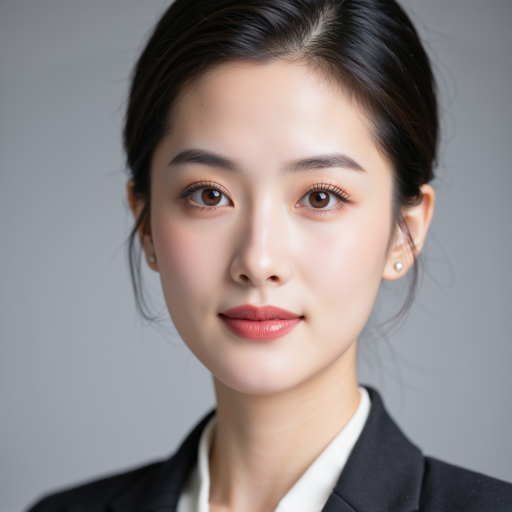 二十八岁左右女性设计师头像，穿职业套装，长发披肩，粉色背景，展现创意活力的专业形象